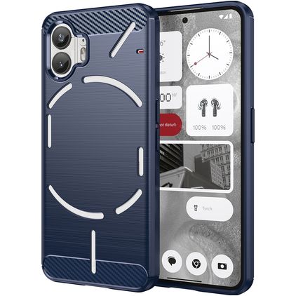 Mobigear Brushed Slim Nothing Phone (2) Hülle Flexibles TPU Backcover - Blau