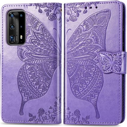 Mobigear Butterfly Huawei P40 Pro Klapphülle Portemonnaie - Lila