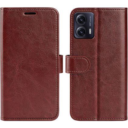 Mobigear Basic Motorola Moto G53 5G Hülle Klapphülle Geldbörse - Braun