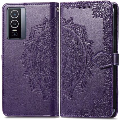 Mobigear Mandala Vivo Y76 Hülle Klapphülle Geldbörse - Lila