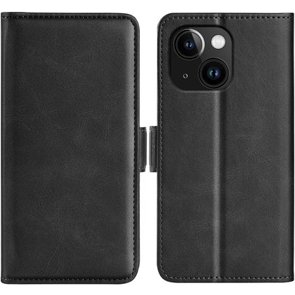 Mobigear Slim Magnet iPhone 15 Hülle Klapphülle Geldbörse - Schwarz