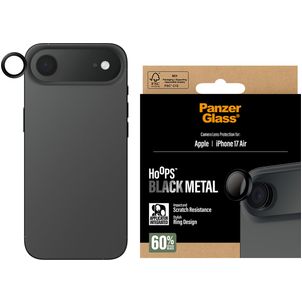 PanzerGlass Hoops iPhone Air Gehärtetes Glas Kameralinsen Schutz - Hüllenfreundlich - Schwarz