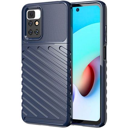 Mobigear Groove Xiaomi Redmi 10 4G Hülle Flexibles TPU Backcover - Blau