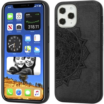 Mobigear Mandala iPhone 12 Pro Max Hülle Hardcase Backcover - Schwarz