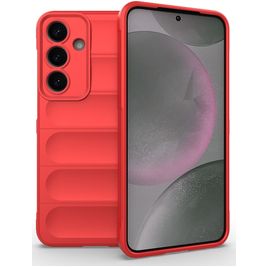 Mobigear Bumpy Samsung Galaxy S25 Plus Hülle Flexibles TPU Backcover - Rot