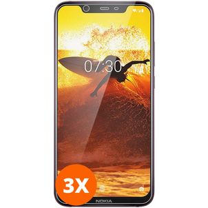 Mobigear Nokia 8.1 Panzerglas Gehärtetes Glas Displayschutz - Hüllenfreundlich (3er Pack)