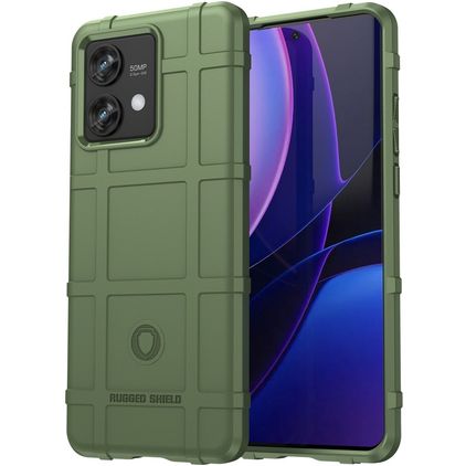 Mobigear Rugged Shield Motorola Edge 40 Neo Hülle Flexibles TPU Backcover Stoßfest - Grün