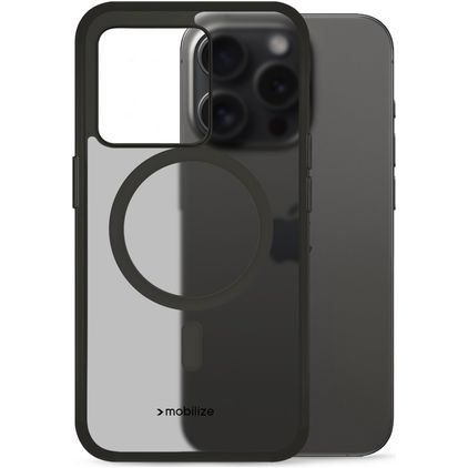 Mobilize Hybrid iPhone 15 Pro MagSafe Hülle Hardcase Backcover Stoßfest - Schwarz