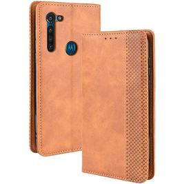Mobigear Sensation Motorola Moto G8 Power Hülle Klapphülle Geldbörse - Cognac