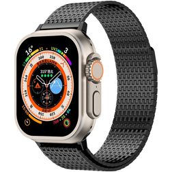 Mobigear Premium Loop Milanaise Apple Watch Armband Magnetverschluss - 42/41/40/38 mm - Schwarz