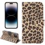 Mobigear Leopard iPhone 14 Pro Hülle Klapphülle Geldbörse - Gelb