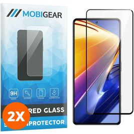 Mobigear Premium POCO F4 GT Panzerglas Gehärtetes Glas Displayschutz - Hüllenfreundlich - Schwarz (2er Pack)