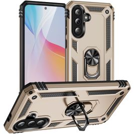 Mobigear Armor ring Samsung Galaxy A36 Hülle Hardcase Backcover Stoßfest mit Ringhalter - Gold