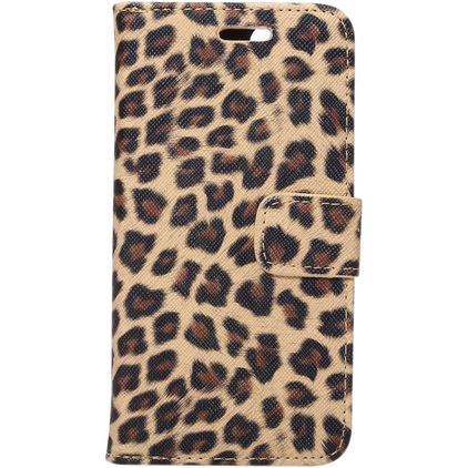 Mobigear Leopard iPhone SE (2020) Hülle Klapphülle Geldbörse - Braun