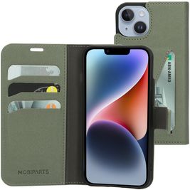 Mobiparts Classic Wallet iPhone 14 Hülle Klapphülle Geldbörse - Stone Green