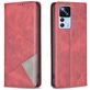 Mobigear Rhombus Slim Xiaomi 12T Hülle Klapphülle - Rot