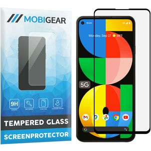 Mobigear Premium Google Pixel 5a 5G Panzerglas Gehärtetes Glas Displayschutz - Hüllenfreundlich - Schwarz