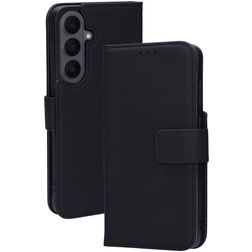 Mobiparts Wallet Samsung Galaxy S26 FE Hülle Echtes Leder Klapphülle Geldbörse - Schwarz