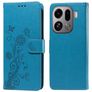 Mobigear Flowers OPPO Find X9 Pro Klapphülle Portemonnaie - Blau