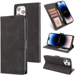 Mobigear Wallet iPhone 14 Pro Max Hülle Klapphülle Geldbörse - Schwarz