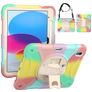 Mobigear SureGrip iPad 11 (2025) Hülle Kunststoff,Silikon Backcover + Stifthalter + Schulterträger + Ständer - Rainbow