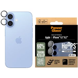 PanzerGlass Hoops iPhone 16 Gehärtetes Glas Kameralinsen Schutz - Hüllenfreundlich
