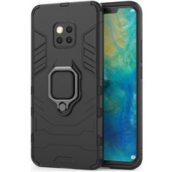Mobigear Armor Ring Huawei Mate 20 Pro Hülle Hardcase Backcover Stoßfest mit Ringhalter - Schwarz