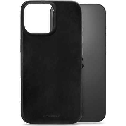 Mobilize Premium iPhone 16 Pro Max MagSafe Hülle Echtes Leder Backcover - Schwarz