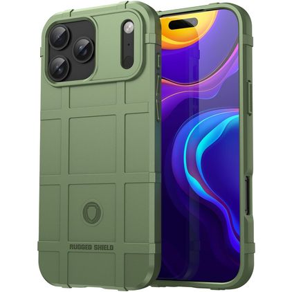 Mobigear Rugged Shield iPhone 17 Pro Max Hülle Flexibles TPU Backcover Stoßfest - Grün
