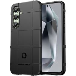 Mobigear Rugged Shield Samsung Galaxy S24 FE Hülle Flexibles TPU Backcover Stoßfest - Schwarz