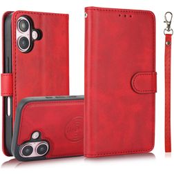 Mobigear Wallet iPhone 16 Hülle Abnehmbare 2in1 Klapphülle Geldbörse - Rot