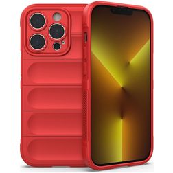 Mobigear Bumpy iPhone 14 Pro Hülle Flexibles TPU Backcover - Rot