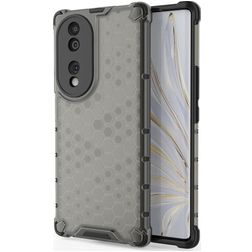 Mobigear Honeycomb HONOR 70 Hülle Hardcase Backcover Stoßfest - Schwarz