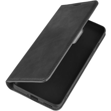 Mobigear Retro Slim OnePlus 8 Hülle Klapphülle Geldbörse - Schwarz