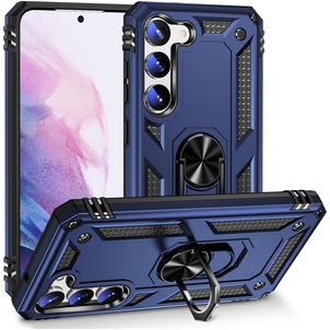 Mobigear Armor Ring Samsung Galaxy S23 Plus Hülle Hardcase Backcover Stoßfest mit Ringhalter - Blau