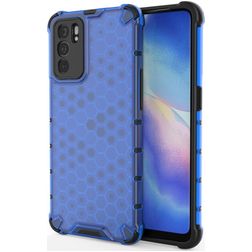 Mobigear Honeycomb OPPO Reno 6 5G Hülle Hardcase Backcover Stoßfest - Blau