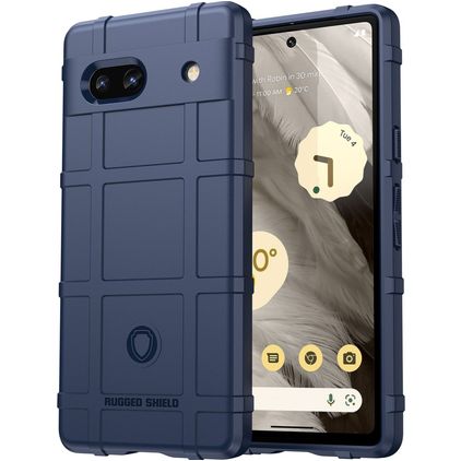 Mobigear Rugged Shield Google Pixel 7a Hülle Flexibles TPU Backcover Stoßfest - Blau