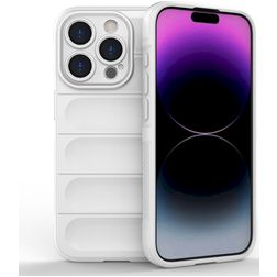 Mobigear Bumpy iPhone 15 Pro Hülle Flexibles TPU Backcover - Weiß