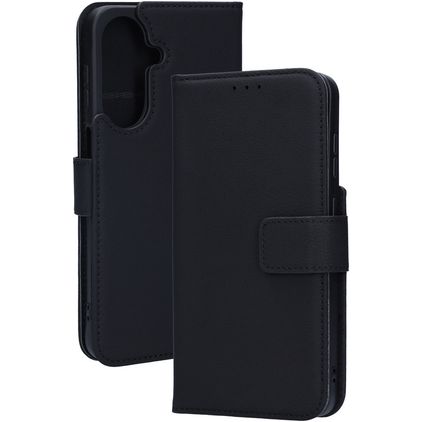 Mobiparts Wallet Samsung Galaxy A27 Hülle Echtes Leder Klapphülle Geldbörse - Schwarz