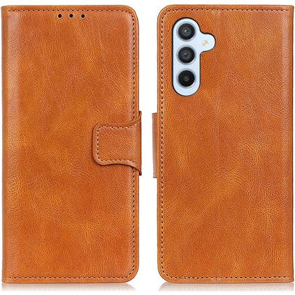 Mobigear Classy Samsung Galaxy A54 Hülle Klapphülle Geldbörse - Cognac