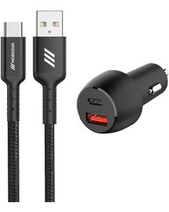 Mobigear Essentials Dual USB / USB-C Auto Ladegerät USB-C 1 Meter Power Delivery 48W - Schwarz