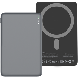 Valenta Ultra Slim Single USB-C Powerbank 5.000 mAh 15W - MagSafe Kompatibel - Grau