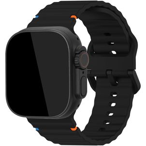 Mobilize Buckle Silikon Apple Watch Armband Dornschließe - 42/41/40/38 mm - Schwarz