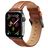 Mobigear Bologna Leder Apple Watch Armband Dornschließe - 49/46/45/44 mm - Braun