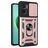 Mobigear Armor Ring Cam Slide Xiaomi Redmi 10 5G Hülle Hardcase Backcover Stoßfest mit Ringhalter und Kamera Slider - Roségold