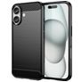 Mobigear Brushed Slim iPhone 16 Plus Hülle Flexibles TPU Backcover - Schwarz