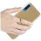Mobigear Glitter Ring Samsung Galaxy A50 Hülle Flexibles TPU Backcover mit Ringhalter - Silber
