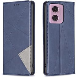 Mobigear Rhombus Slim Motorola Moto G04 Hülle Klapphülle - Blau