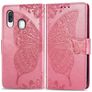 Mobigear Butterfly Samsung Galaxy A40 Hülle Klapphülle Geldbörse - Pink