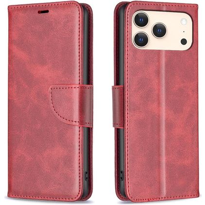 Mobigear Excellent iPhone 18 Pro Hülle Klapphülle Geldbörse - Rot